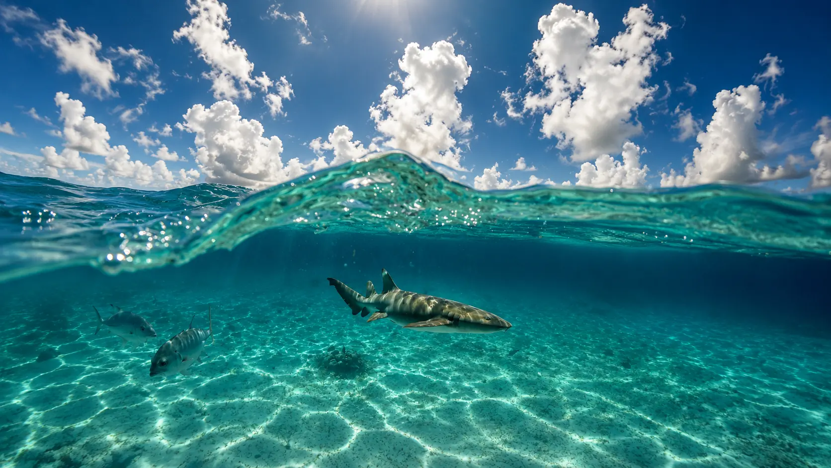 Marine life in clear Belize water